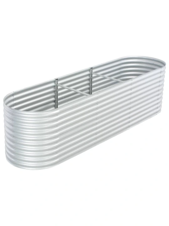 Vyvýšený záhon 320 x 80 x 81 cm pozinkovaná ocel stříbrný