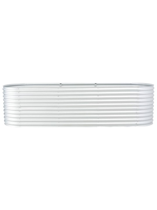 Vyvýšený záhon 320 x 80 x 81 cm pozinkovaná ocel stříbrný