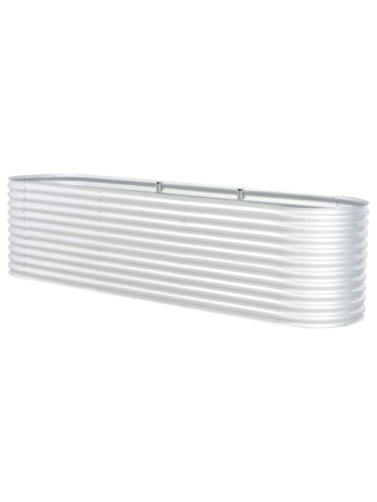 Vyvýšený záhon 320 x 80 x 81 cm pozinkovaná ocel stříbrný