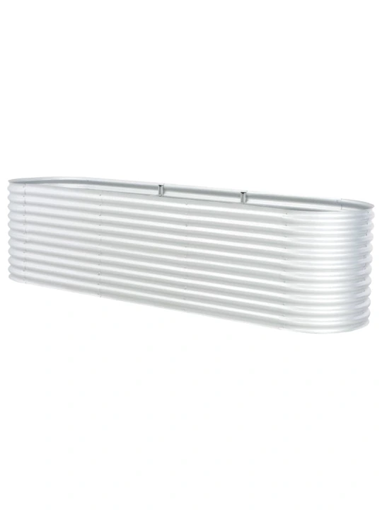 Vyvýšený záhon 320 x 80 x 81 cm pozinkovaná ocel stříbrný