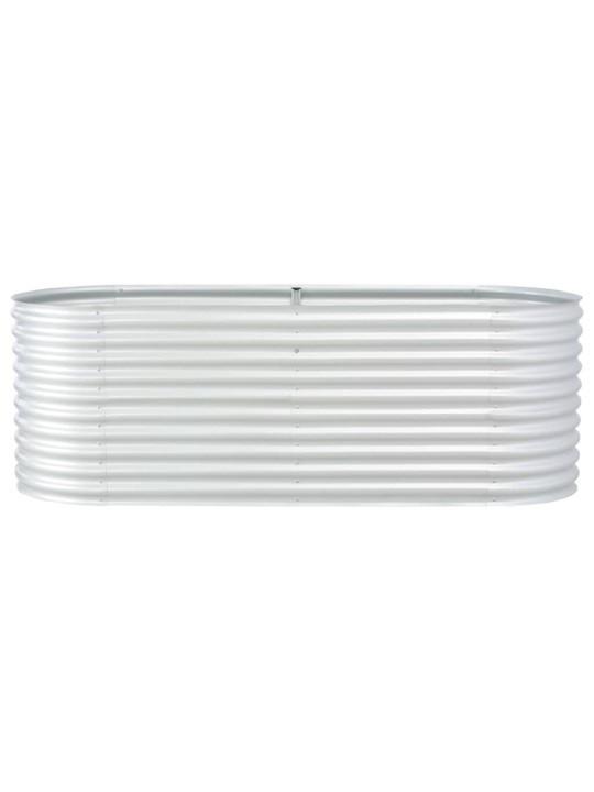 Vyvýšený záhon 240 x 80 x 81 cm pozinkovaná ocel stříbrný