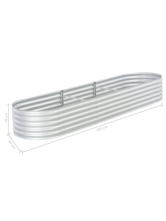 Vyvýšený záhon 320 x 80 x 44 cm pozinkovaná ocel stříbrný
