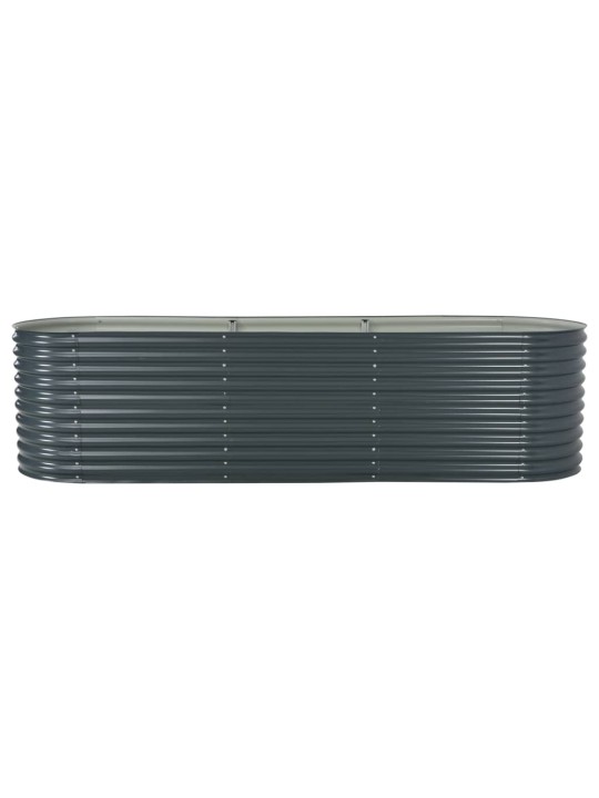 Vyvýšený záhon 320 x 80 x 81 cm pozinkovaná ocel šedý