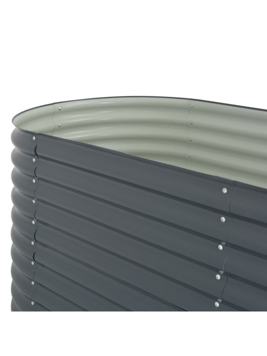 Vyvýšený záhon 320 x 80 x 81 cm pozinkovaná ocel šedý