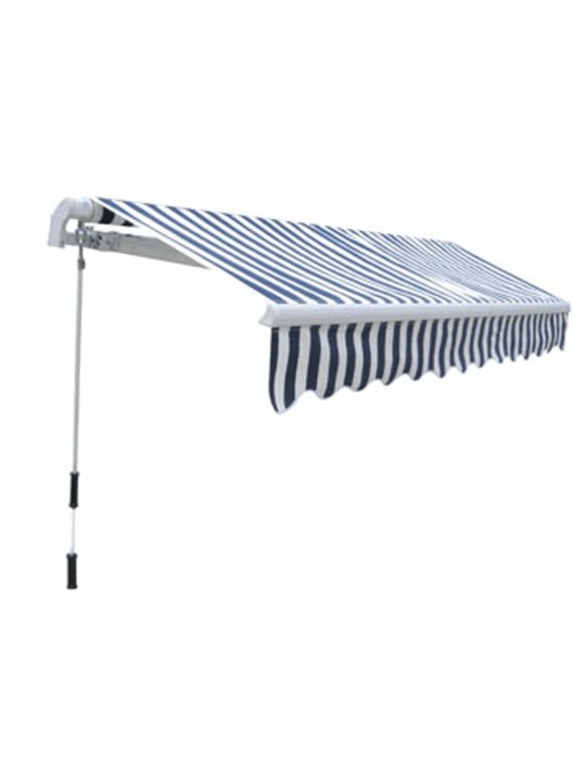 Skládací markýza na ruční ovládání 300 cm modro-bílá
