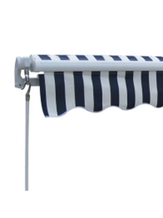 Skládací markýza na ruční ovládání 300 cm modro-bílá