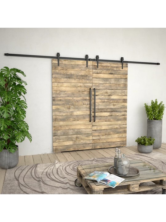 Sada příslušenství pro posuvné dveře 2 x 183 cm ocelová černá