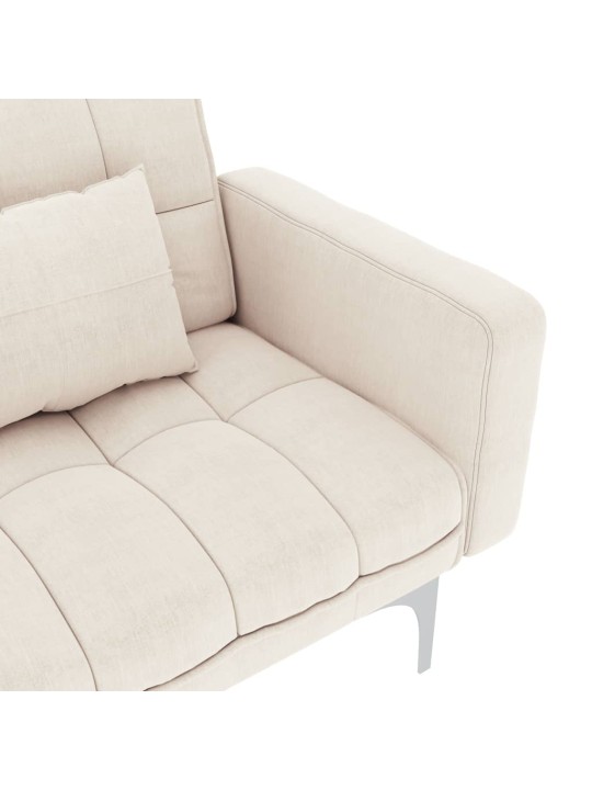 Rozkládací pohovka krémová textil