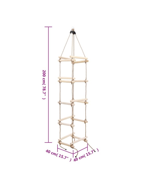 Dětský provazový žebřík 200 cm dřevo