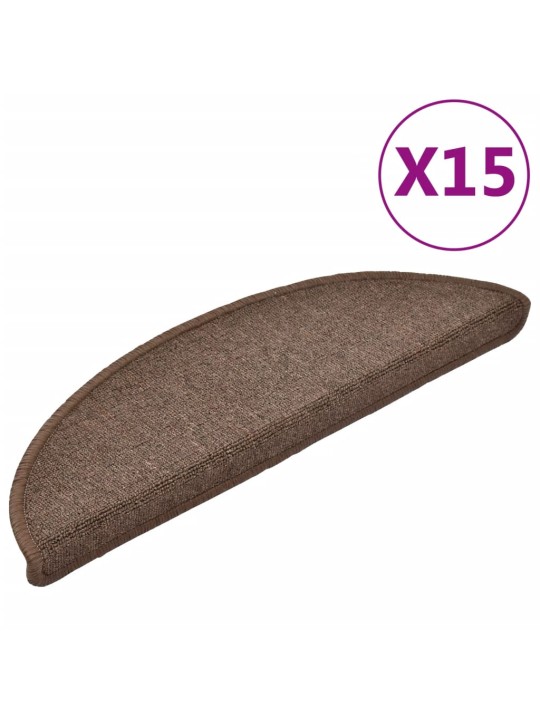 15 ks Nášlapy na schody kávově hnědé 56 x 17 x 3 cm