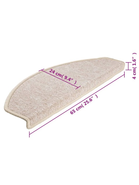 15 ks Nášlapy na schody barva taupe 65 x 24 x 4 cm