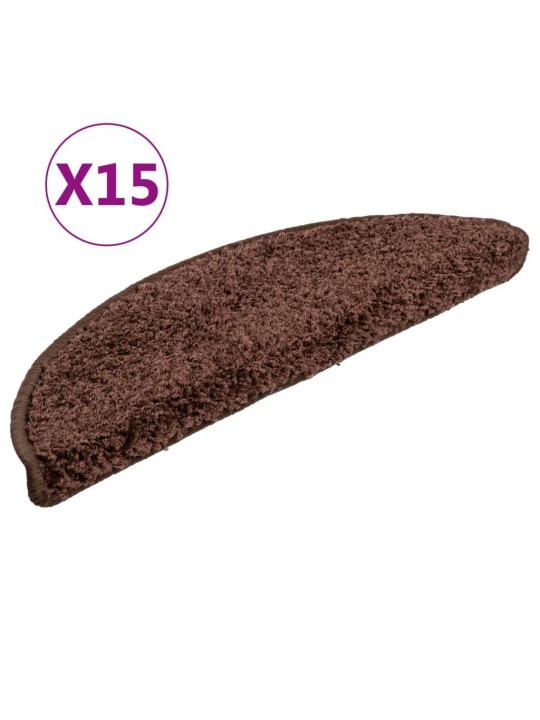 Nášlapy na schody 15 ks hnědé 56x17x3 cm