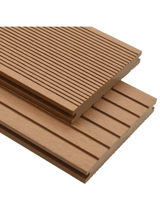 Wpc plná terasová prkna a příslušenství 26 m² 2,2 m teak