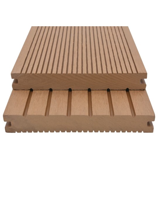 Wpc plná terasová prkna a příslušenství 26 m² 2,2 m teak