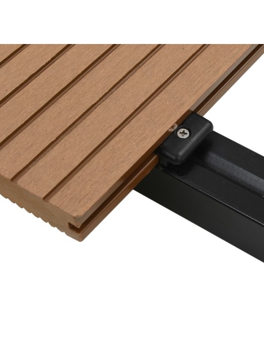 Wpc plná terasová prkna a příslušenství 26 m² 2,2 m teak