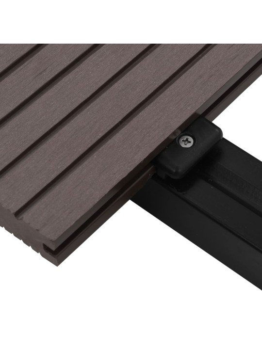 Wpc plná terasová prkna a příslušenství 10 m² 2,2 m tmavě hnědá