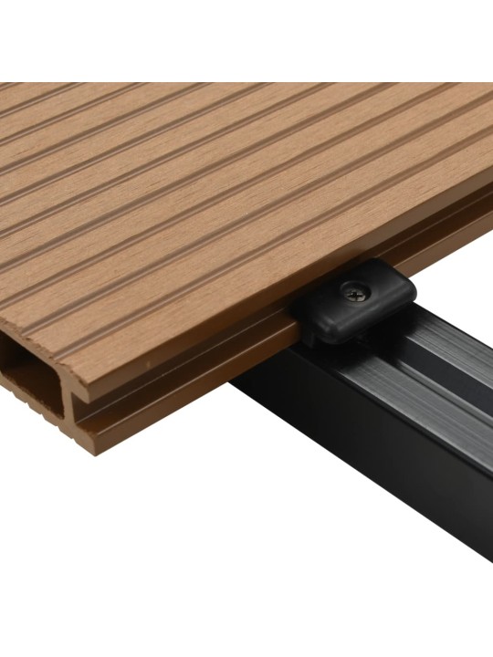 Wpc dutá terasová prkna a příslušenství 10 m² 2,2 m teak