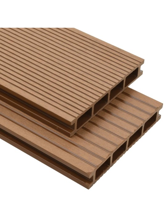 Wpc dutá terasová prkna a příslušenství 16 m² 2,2 m teak