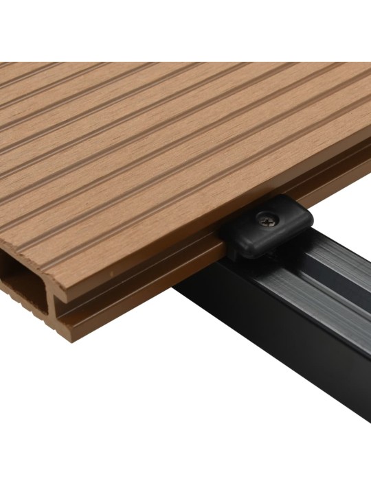 Wpc dutá terasová prkna a příslušenství 16 m² 2,2 m teak