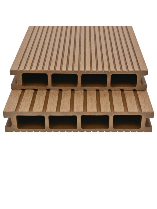 Wpc dutá terasová prkna a příslušenství 30 m² 2,2 m teak