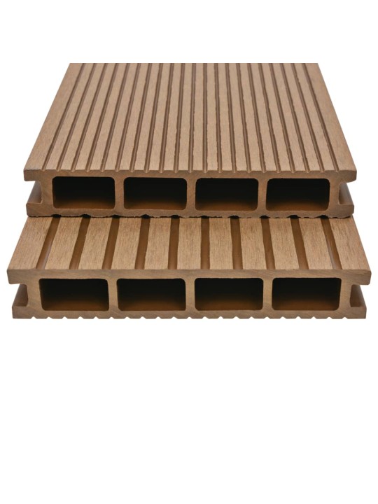 Wpc dutá terasová prkna a příslušenství 36 m² 2,2 m teak