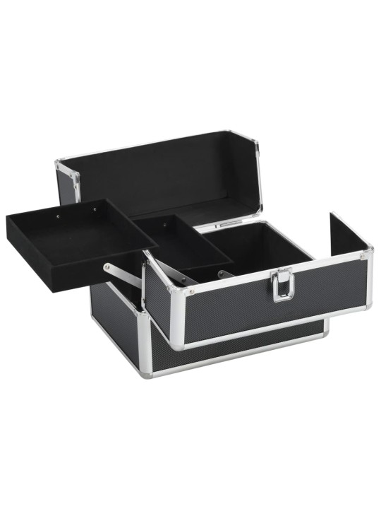 Kosmetický kufřík 22 x 30 x 21 cm černý hliník