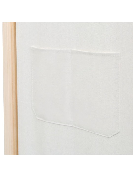 6dílný paraván krémový 240 x 170 x 4 cm textil