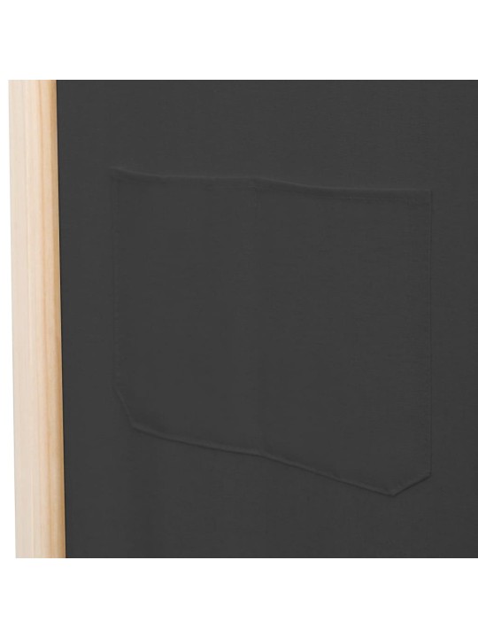 5dílný paraván krémový 200 x 170 x 4 cm textil