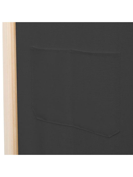 6dílný paraván šedý 240 x 170 x 4 cm textil