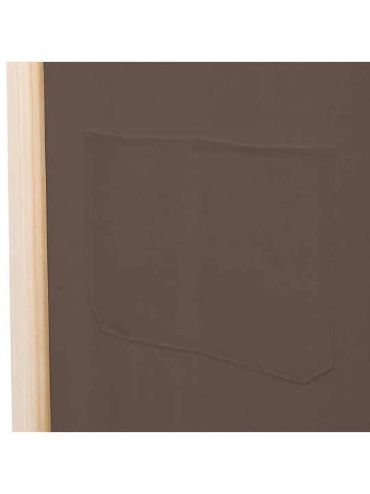 5dílný paraván hnědý 200 x 170 x 4 cm textil