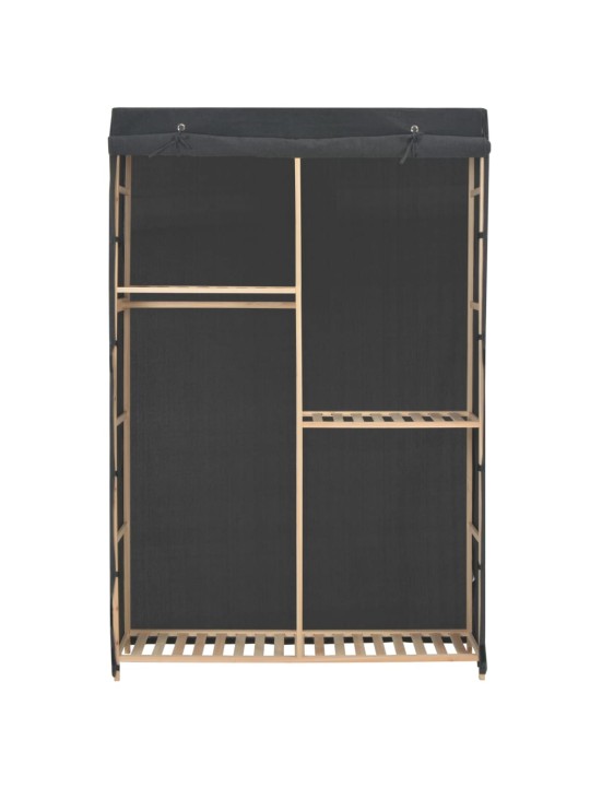 Šatní skříň se 3 policemi šedá 110 x 40 x 170 cm textil