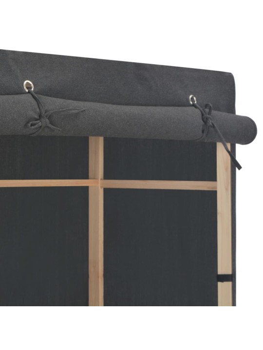 Šatní skříň se 3 policemi šedá 110 x 40 x 170 cm textil