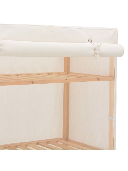 Skříň bílá 79 x 40 x 170 textil