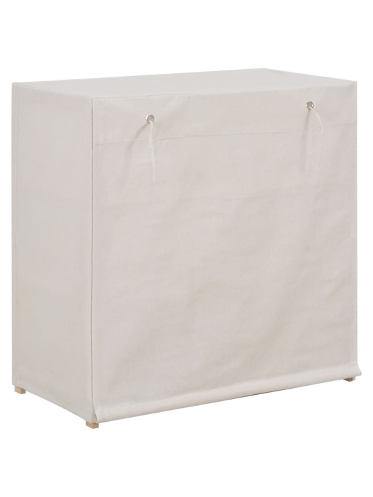 Botník s potahem bílý 79 x 40 x 80 cm textil