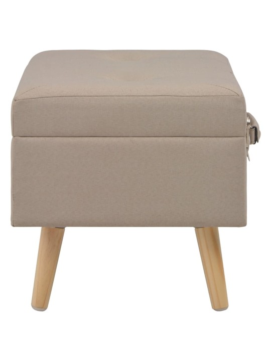 Stolička s úložným prostorem 40 cm béžová textil