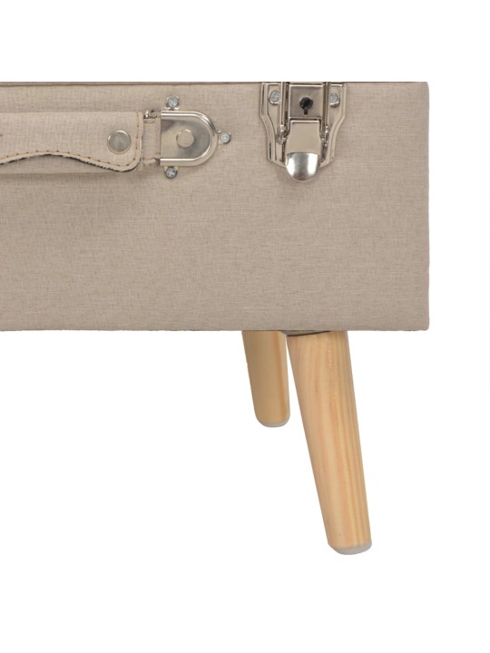 Stolička s úložným prostorem 40 cm béžová textil