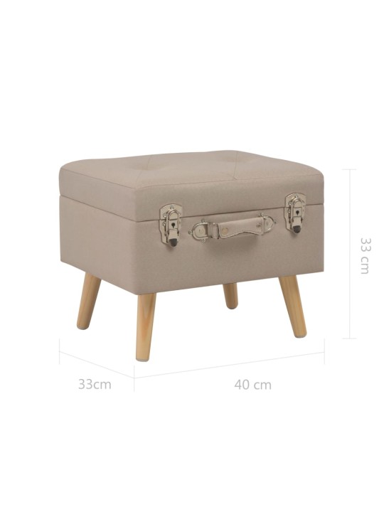 Stolička s úložným prostorem 40 cm béžová textil