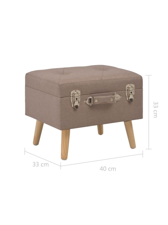 Stolička s úložným prostorem 40 cm hnědá textil