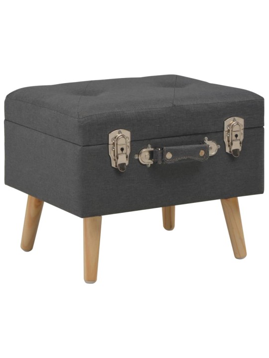 Stolička s úložným prostorem 40 cm tmavě šedá textil