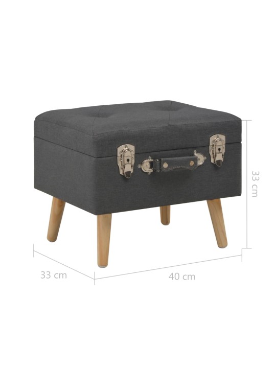 Stolička s úložným prostorem 40 cm tmavě šedá textil