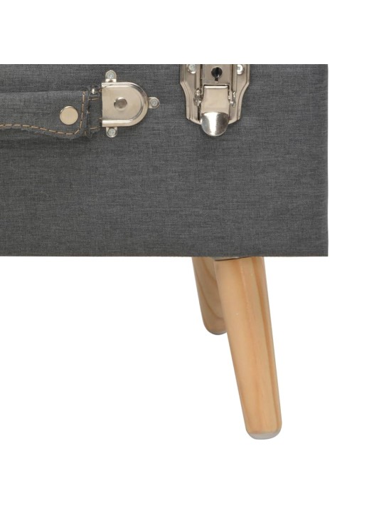 Stoličky s úložným prostorem 3 ks tmavě šedé textil