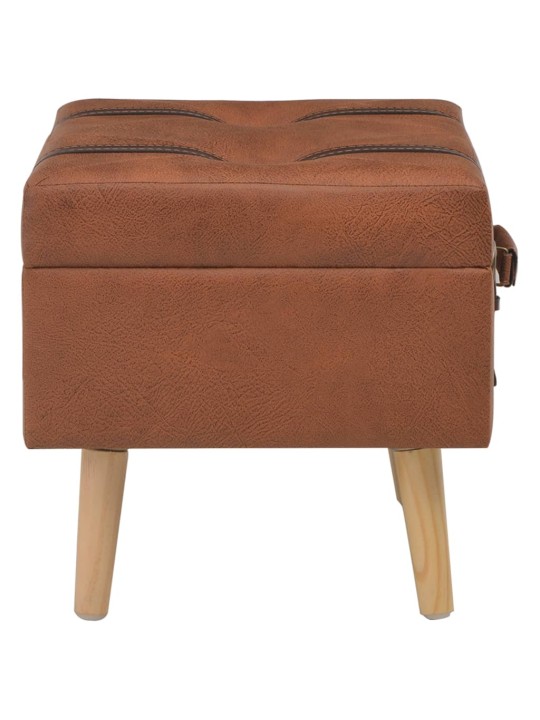 Stolička s úložným prostorem 40 cm bronzová umělá kůže