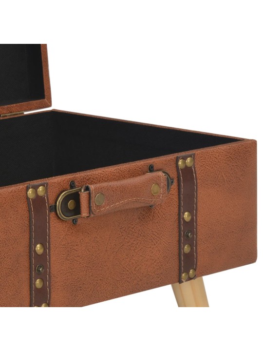 Stolička s úložným prostorem 40 cm bronzová umělá kůže