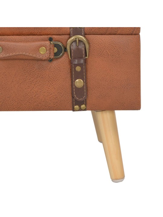 Stolička s úložným prostorem 40 cm bronzová umělá kůže