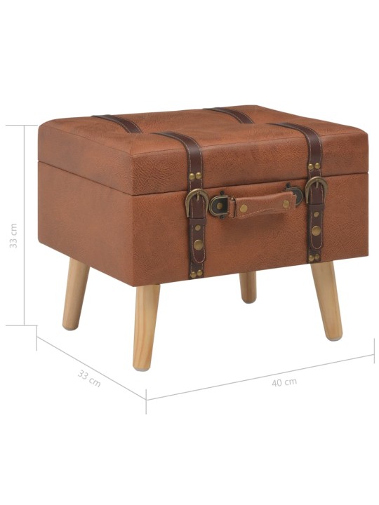 Stolička s úložným prostorem 40 cm bronzová umělá kůže