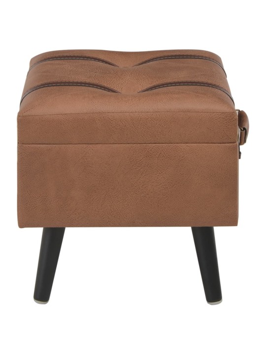 Stolička s úložným prostorem 40 cm hnědá umělá kůže