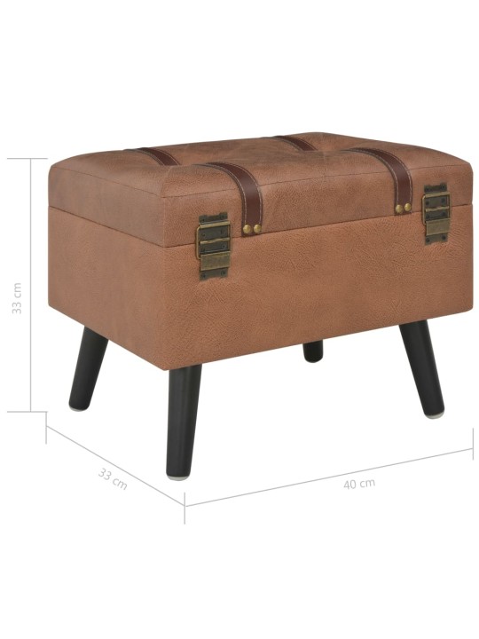 Stolička s úložným prostorem 40 cm hnědá umělá kůže