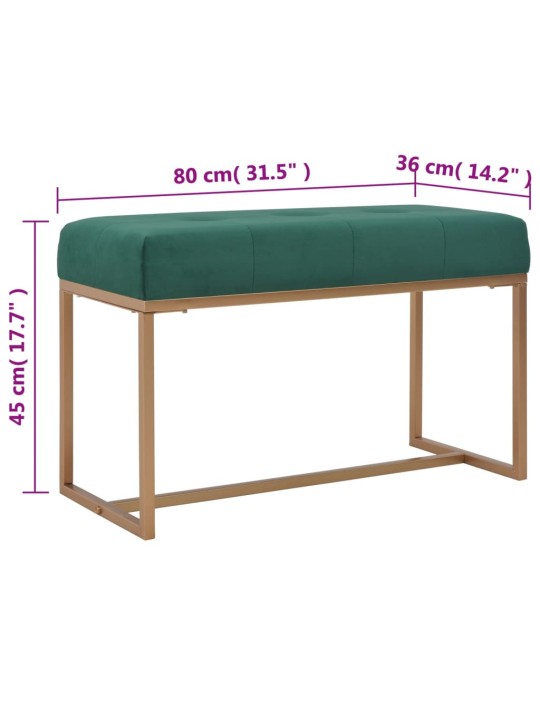 Lavice 80 cm zelená sametová