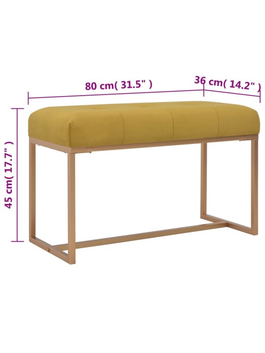 Lavice 80 cm hořčicová sametová