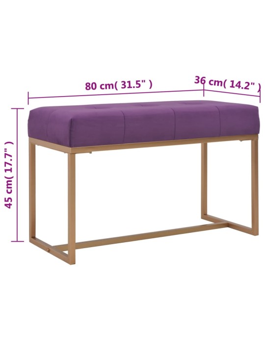 Lavice 80 cm fialová sametová